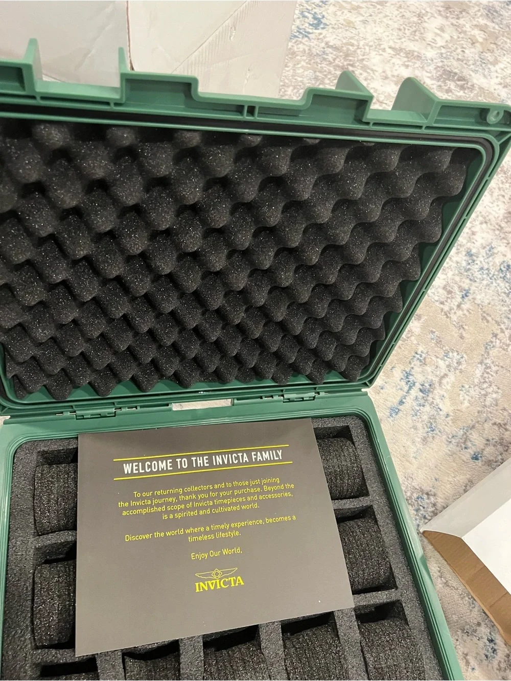 Invicta Reserve Green Case with Gold Logo